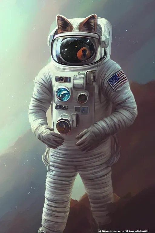 Prompt: A Fox Astronaut, digital painting, artstation, award winning, concept art, sharp focus, cinematic lighting, illustration, cgsociety