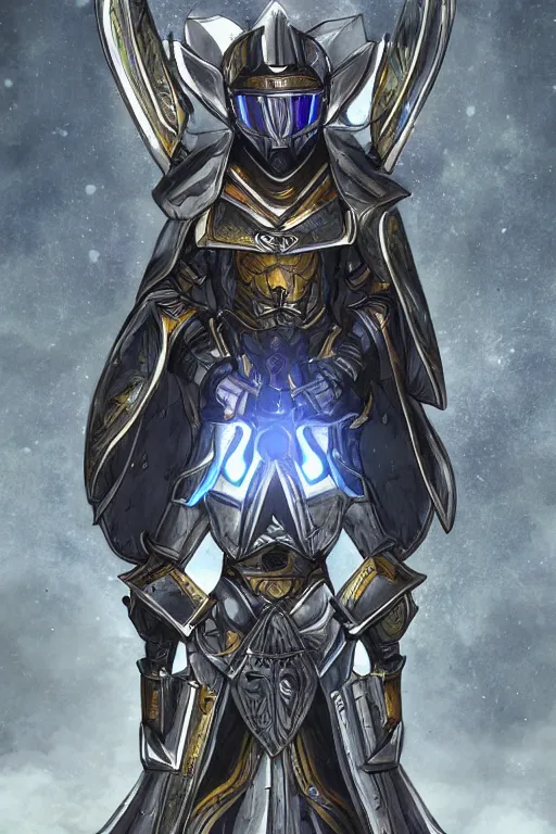 Image similar to helmet armor guardian destiny in witch queen illumination ray tracing hdr fanart arstation by sung choi robot ninja mask and eric pfeiffer and gabriel garza and casper konefal