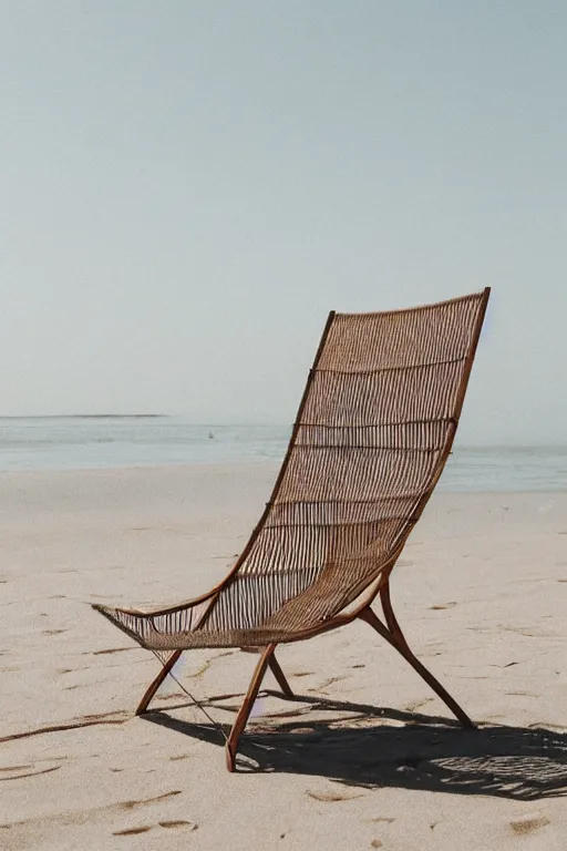 Prompt: minimalist boho style art of a beach chair