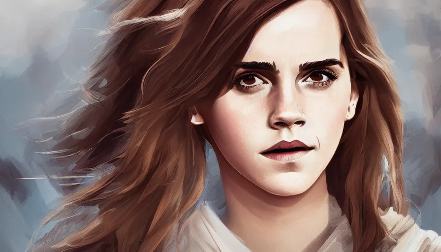 Prompt: Digital paiting of Emma Watson as Athena, hyperdetailed, artstation, cgsociety, 8k