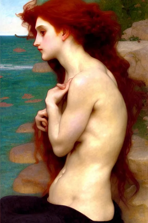 Image similar to mermaid, painting by rossetti bouguereau, detailed art, artstation