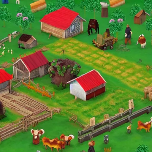 Image similar to a farmville farm