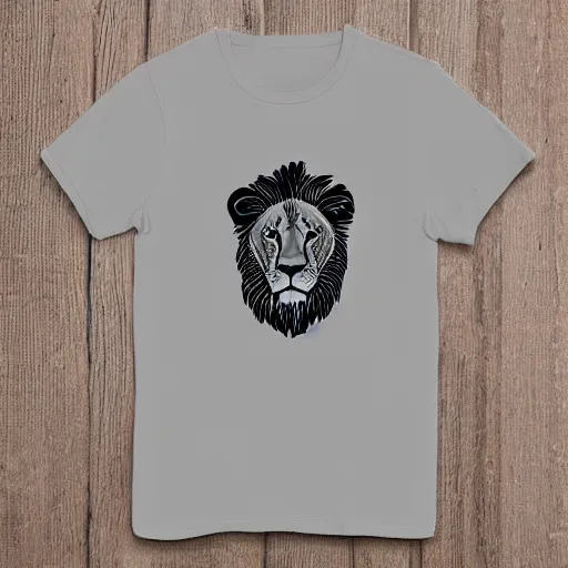 Prompt: lion line art, graphic tees