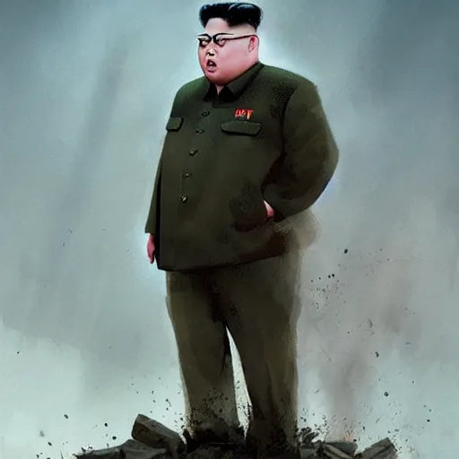 Image similar to zombie kim jong un geog darrow greg rutkowski