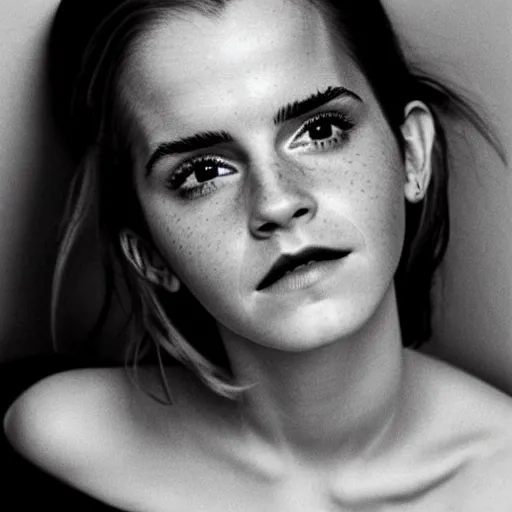 Prompt: Emma Watson closeup face shoulders very long hair Vogue fashion shoot fashion poses detailed professional studio lighting dramatic shadows professional photograph by Cecil Beaton, Lee Miller, Irving Penn, David Bailey, Corinne Day, Patrick Demarchelier, Nick Knight, Herb Ritts, Mario Testino, Tim Walker, Bruce Weber, Edward Steichen, Peter Lindbergh, Albert Watson