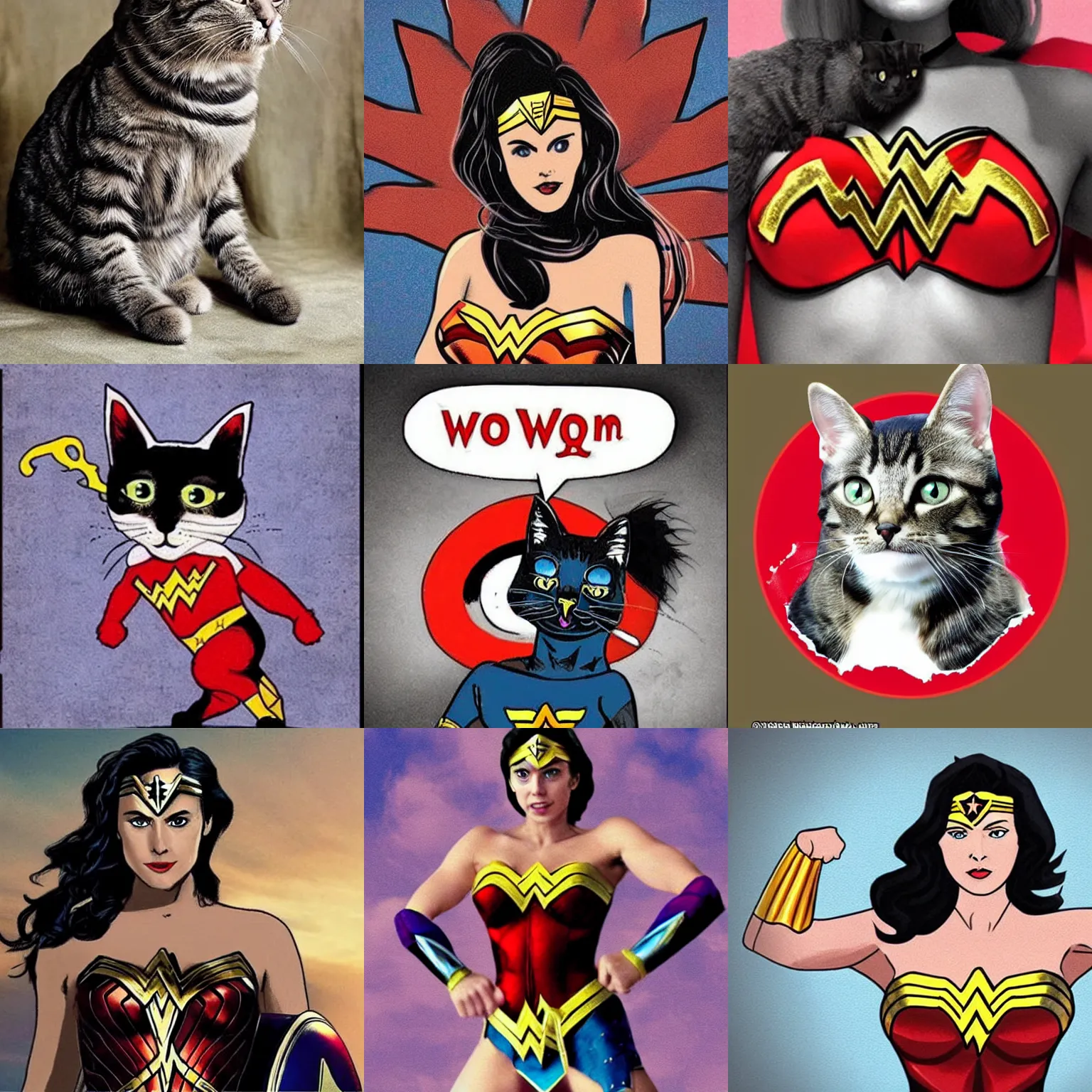 Prompt: wonder woman cat