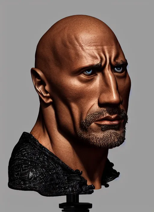 Prompt: high intricate bust of dwayne johnson carved from wood in baroque style, studio light, maria panfilova, andrea savchenko, mike kime, ludovic plouffe, qi sheng luo, oliver cook, trending on artstation