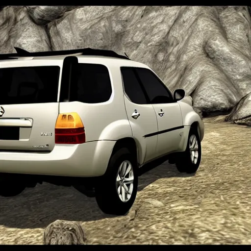 Prompt: a 2 0 0 8 nissan pathfinder in skyrim