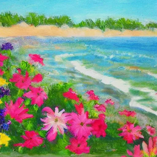 Image similar to flowers by the sea