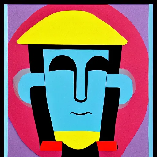 Prompt: abstract portrait of thomas the train, in the style of herbert bayer