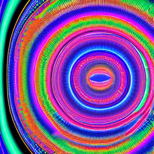 Image similar to psychedelic digital art of a hypnotist swinging a watch back and forth