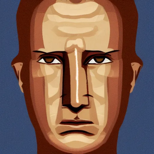 Prompt: lex fridman in mars. focus on face. high definition. illustration by grant wood