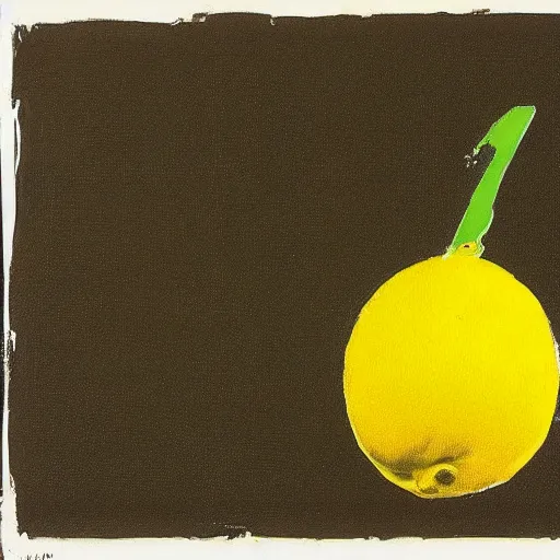 Image similar to “ a painting of a lemon by andy warhol ”