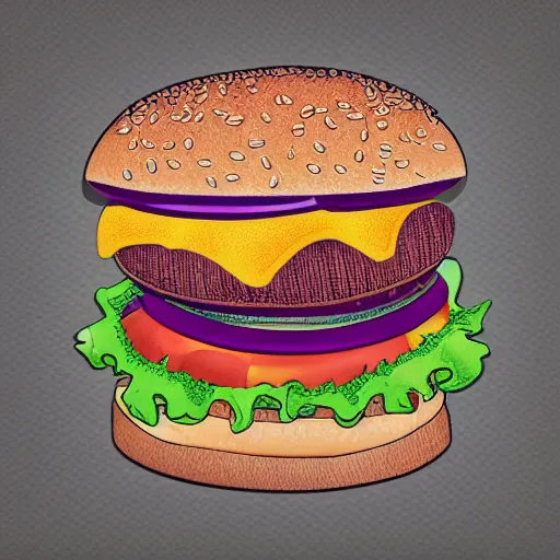 Prompt: burger, crazy detailed