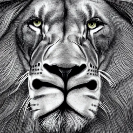 Image similar to lion holding text letters, f a l c o n i. letters read falconi photo realism 7 5 mm ultra detailed