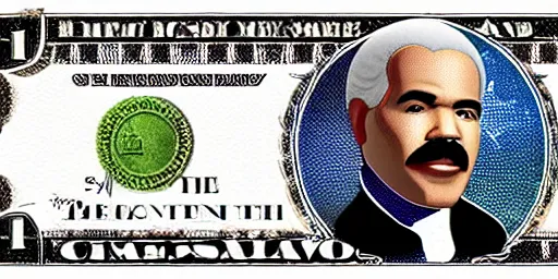 Image similar to Steve harvey as George Washington on the 1 dollar bill