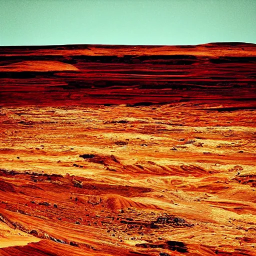 Prompt: “ mars landscape, details photograph very high quality color, 3 5 mm lens looking to horizon ”