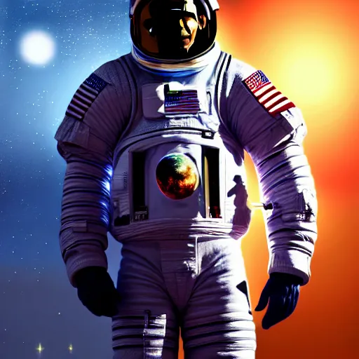 Image similar to president obama wearing space suit, hyperrealistic picture, fantasy art, photo realistic, dynamic lighting, artstation, poster, volumetric lighting, very detailed, 8 k, award winning