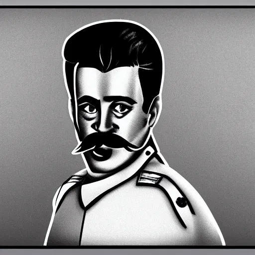 Image similar to lgbt art, tom of finland style, stalin, in ricardo milos bodu, art in 4 k, high quality