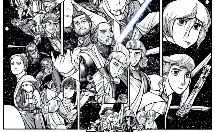 Image similar to star wars but it's in the kingdom manga artstyle