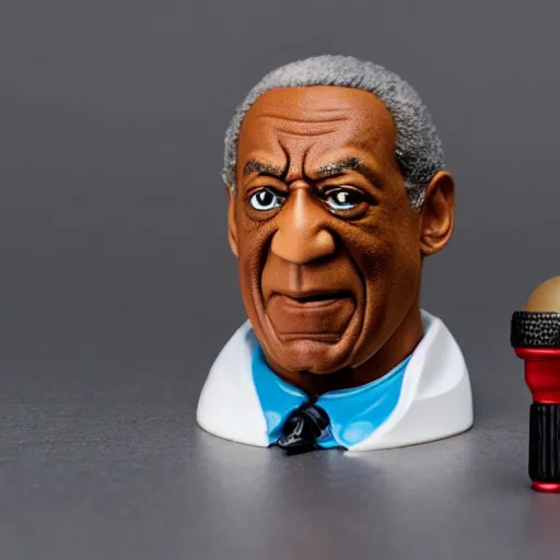 Prompt: action figure of bill cosby, product image, telephoto lens, plastic toy,