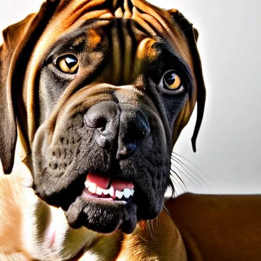 Prompt: a mastiff - cat - hybrid, animal photography