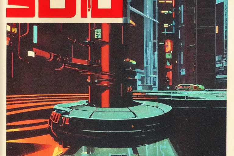 Prompt: 1979 OMNI Magazine Cover of a sewer system outlet. Cyberpunk Akira style by Vincent Di Fate