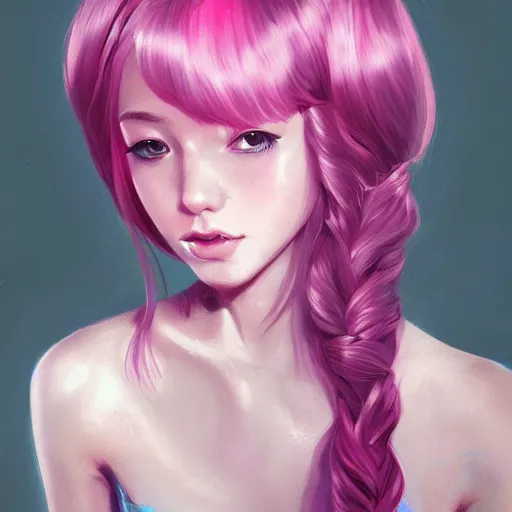 Image similar to teen girl, pink hair, gorgeous, amazing, elegant, intricate, highly detailed, digital painting, artstation, concept art, sharp focus, illustration, art by Ross tran