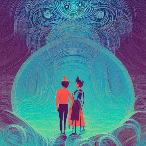 Prompt: illustration of love tender by Victo Ngai and James Gilleard and Bruce Pennington