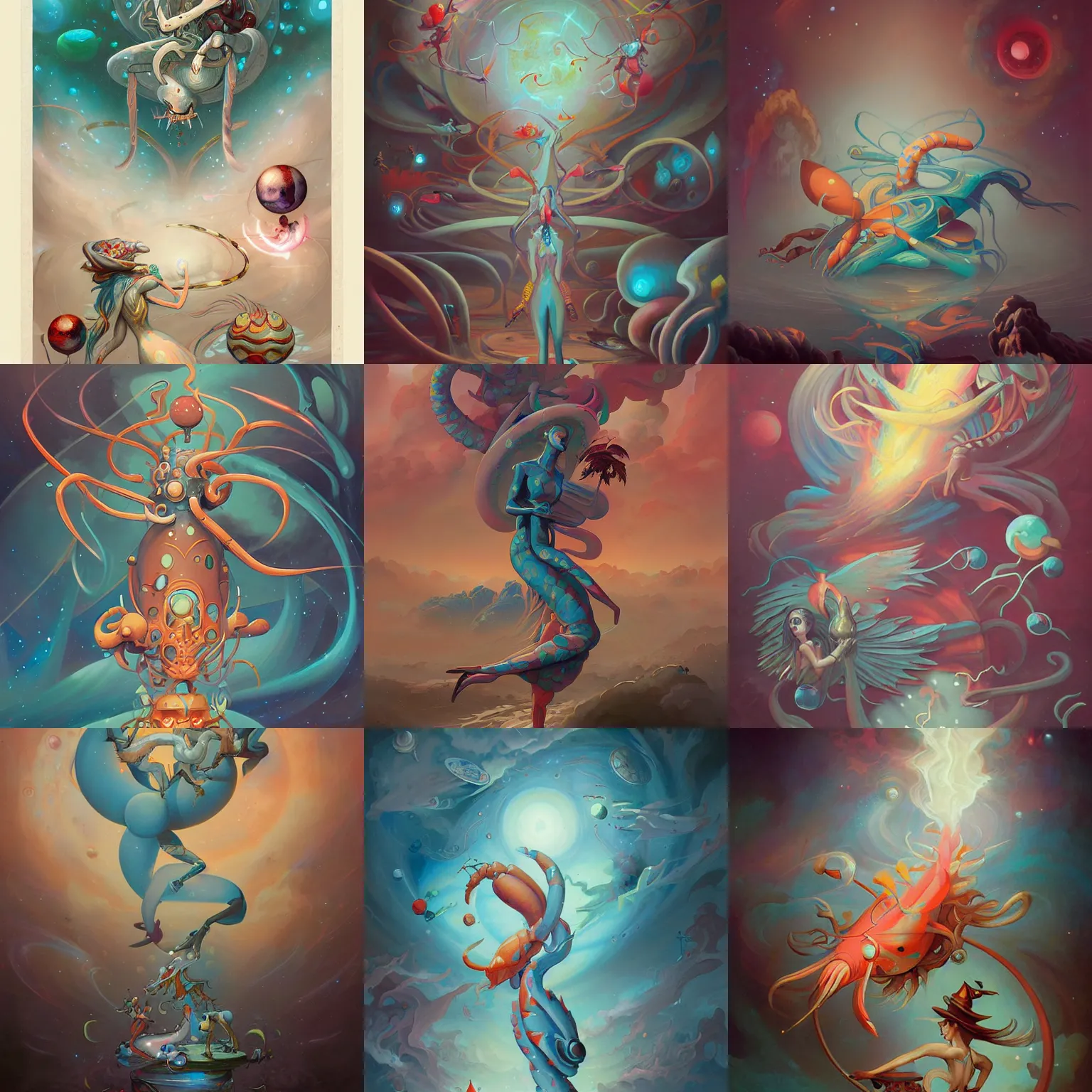 Prompt: the cosmic shrimp by peter mohrbacher and james jean