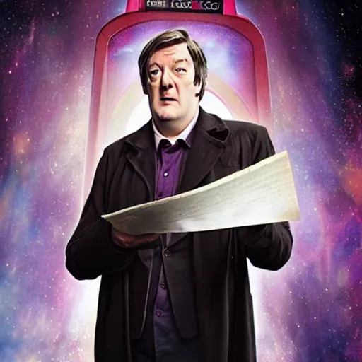 Image similar to stephen fry as doctor who, bbc promotional artwork