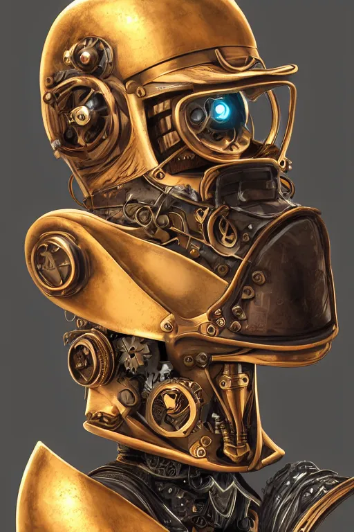 Image similar to steampunk helmet fantasy art mask robot ninja stylized digital illustration sharp focus, elegant intricate digital painting artstation concept art global illumination ray tracing advanced technology chaykin howard and campionpascale and cooke darwyn and davis jack