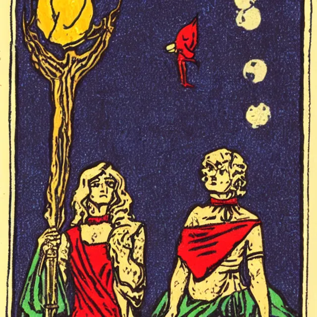 Image similar to hate, vintage tarot card illustration