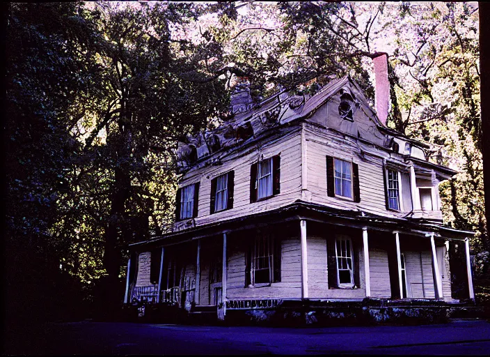 Image similar to photo of the most haunted house in the usa, fujifilm velvia 5 0, color photography, sigma 2 8 mm