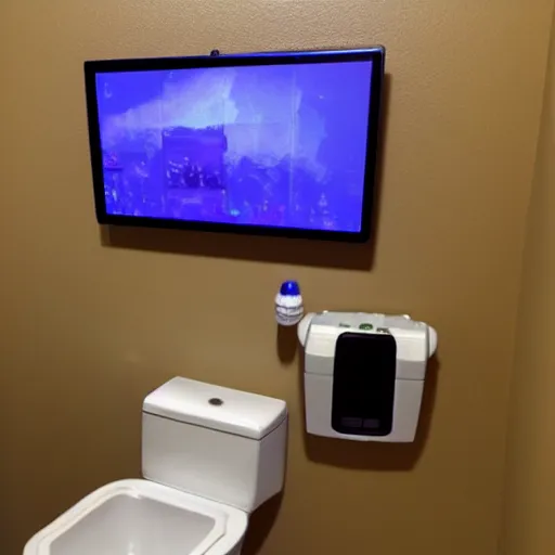 Prompt: gaming toilet setup