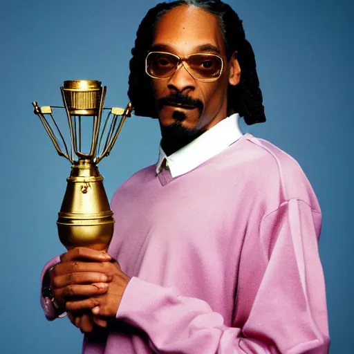 Image similar to Snoop Dogg holding a lamp for a 1990s sitcom tv show, Studio Photograph, portrait, C 12.0