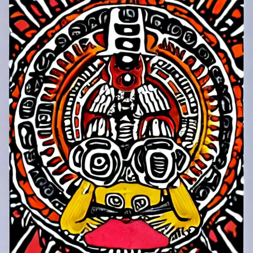 Image similar to aztec god of magic mushrooms, xochipilli