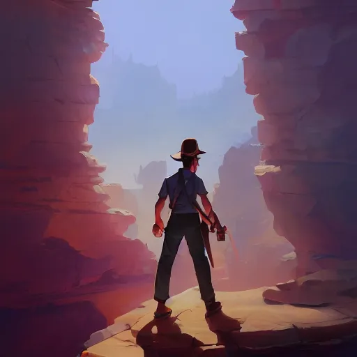 Image similar to hero world indiana jones, behance hd by jesper ejsing, by rhads, makoto shinkai and lois van baarle, ilya kuvshinov, rossdraws global illumination