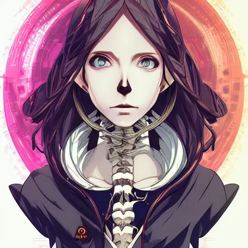 Prompt: anime manga skull profile young woman skeleton, elf, galadriel, astronaut, space, unreal engine, intricate, elegant, highly detailed, digital art, art by JC Leyendecker and sachin teng