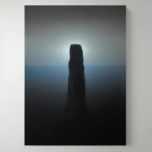 Image similar to the epic abstract painting'arctic monolith with black sun rising ', by caspar david friedrich!!!, by rothko!!!, stunning masterpiece, trending on artstation