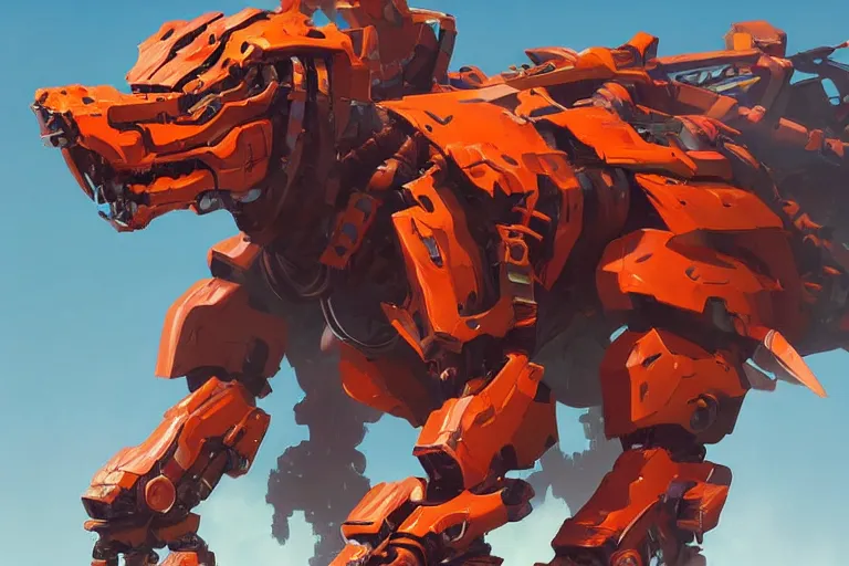 Image similar to fireclaw machine mecha animal beast robot of horizon forbidden west horizon zero dawn bioluminiscence, behance hd by jesper ejsing, by rhads, makoto shinkai and lois van baarle, ilya kuvshinov, rossdraws global illumination