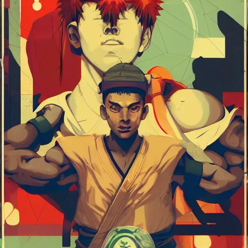 Image similar to Street Fighter 3 profile picture by Sachin Teng, asymmetrical, Organic Painting , adidas, Impressive, Award Winning, Warm, Good Vibes, Positive, geometric shapes, hard edges, energetic, intricate background, graffiti, street art:2 by Sachin Teng:4