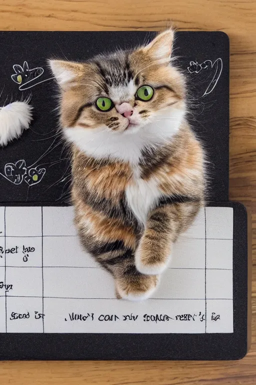 Prompt: cute cat on a scateboard