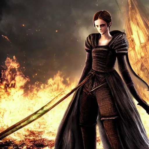 Image similar to Emma Watson in Dark Souls