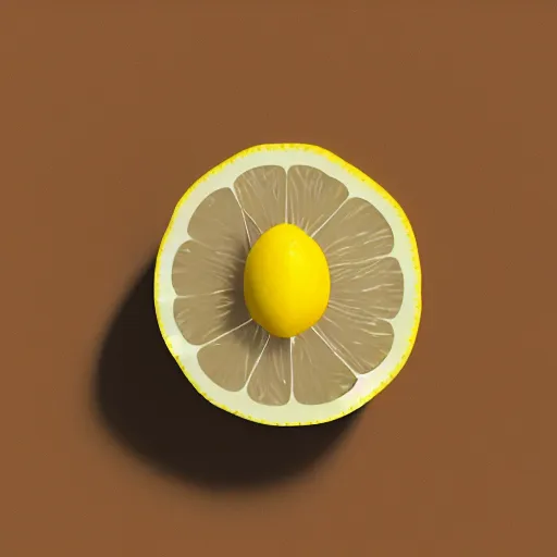 Image similar to a render of a low polygon lemon,