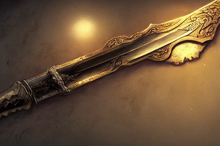 Prompt: magical artifact, sword intricate, artstation, dramatic lighting