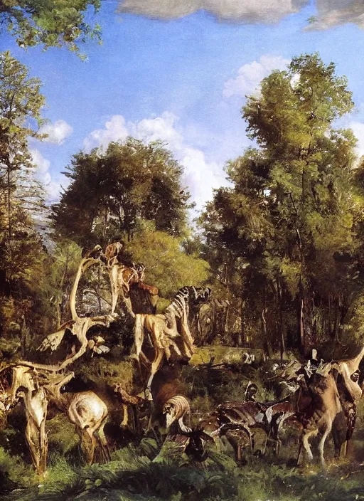 Image similar to artwork painting of a zoo exhibit by eugene von guerard, ivan shishkin, john singer sargent