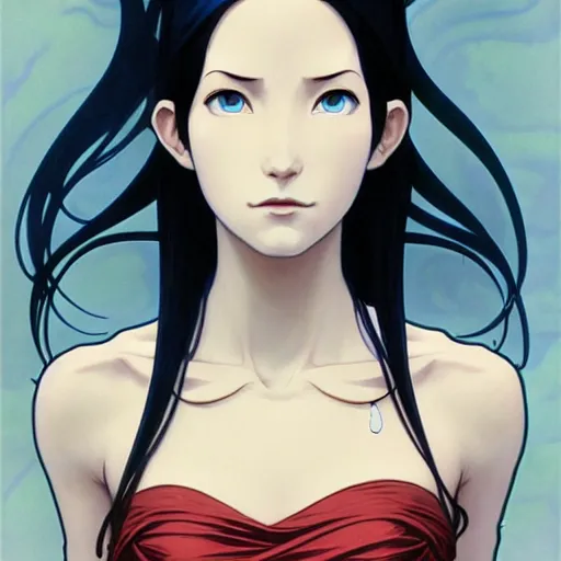 Prompt: intricately detailed vfx portrait of marceline by eiichiro oda!, makoto shinkai, alphonse mucha, art by artgerm and greg rutkowski!, blue eyes!!, large aquiline nose!!, best of behance, concept art, matte, sharp focus, adolphe bouguereau, annie leibovitz, stanley kubrick,