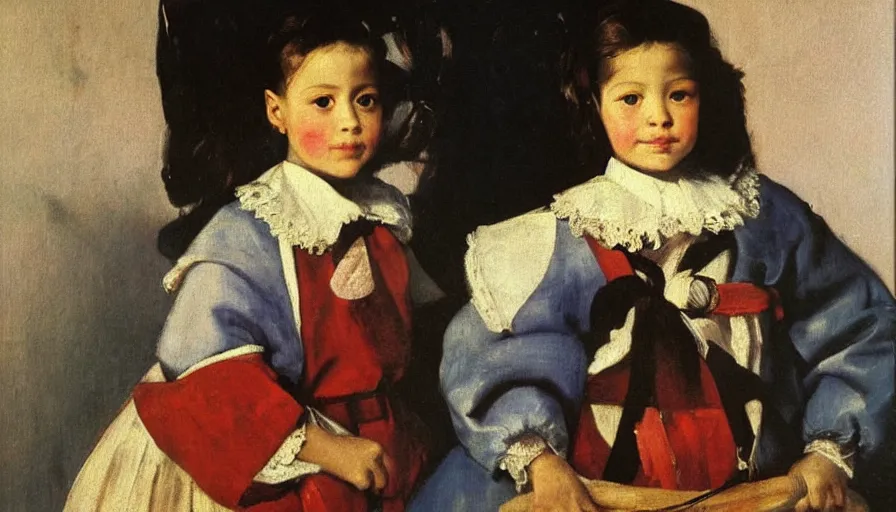 Image similar to painting by diego velasquez, girl