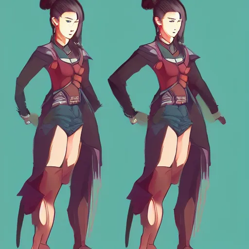 Prompt: concept art of a character in the style of feng zhu